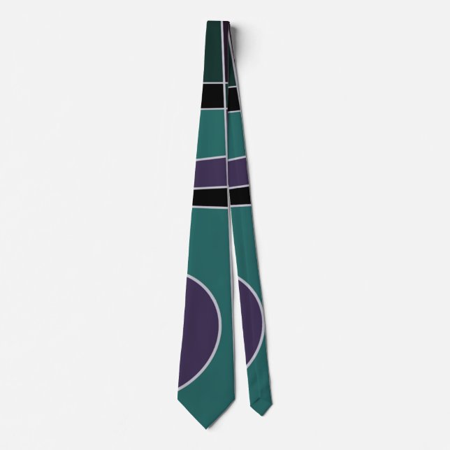 Abstract Surfing Teal Purple Neck Tie (Front)
