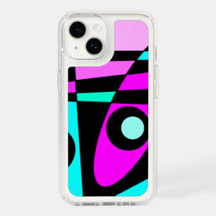 Abstract Surfing Turquoise Hot Pink Yellow Black  Speck iPhone 14 Case