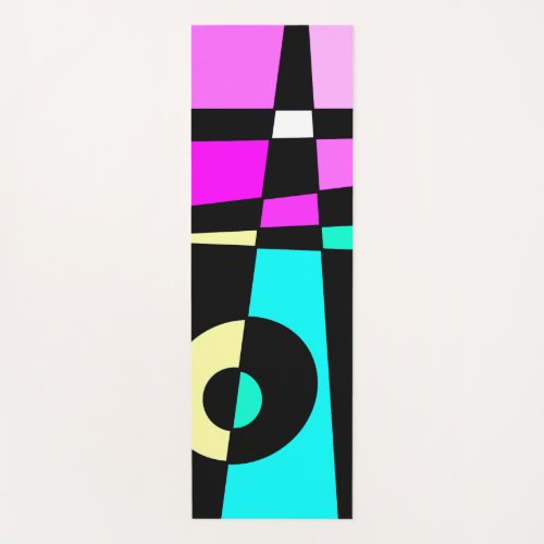 Abstract Surfing Turquoise Hot Pink Yellow Black  Yoga Mat