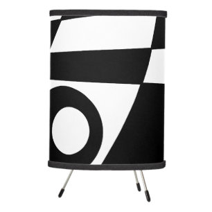 Abstract Surfing White Black Check Tripod Lamp