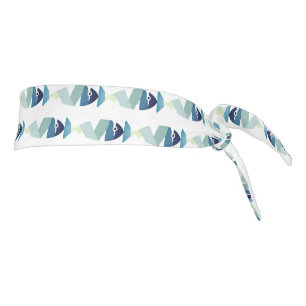 Abstract Swimming Blue Fish Tie Headband