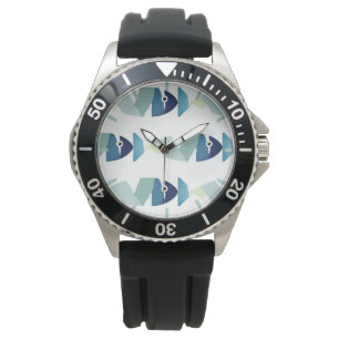 Abstract Swimming Blue Fish Watch