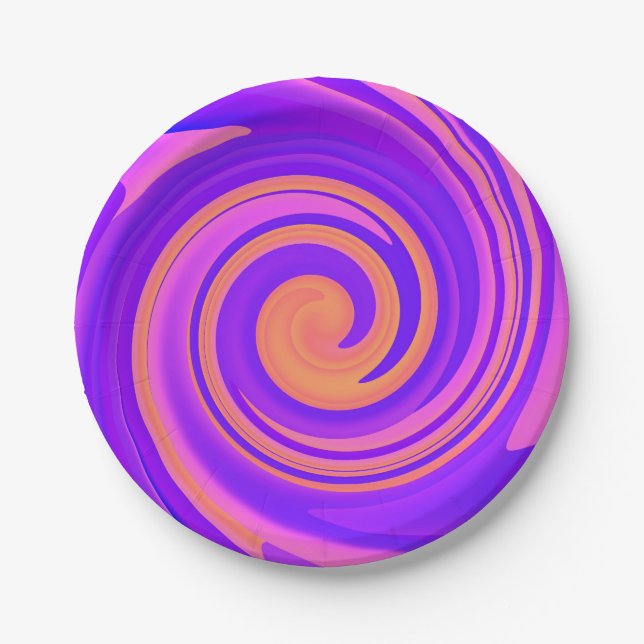 Abstract Swirl 250816 - 01a Paper Plates (Front)
