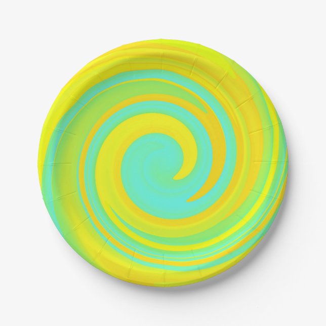 Abstract Swirl 250816 - 01b Paper Plates (Front)