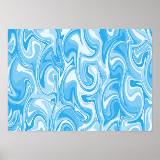 Abstract Swirl Art - Blue Poster
