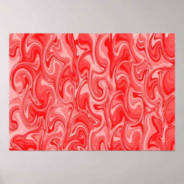 Abstract Swirl Art - Red Poster (Front)