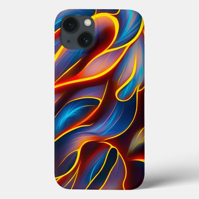 Abstract Swirl Blue Red Flames Case-Mate iPhone Case (Back)