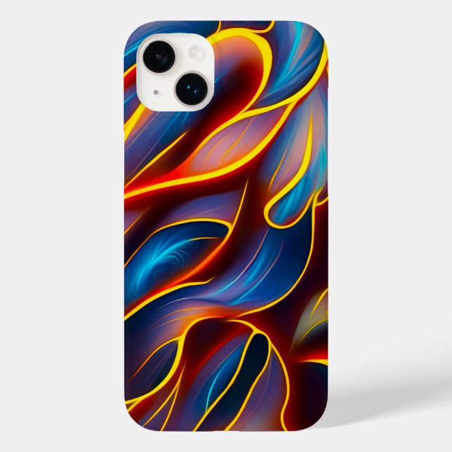 Abstract Swirl Blue Red Flames Case-Mate iPhone Case (Back)