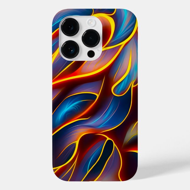 Abstract Swirl Blue Red Flames Case-Mate iPhone Case (Back)