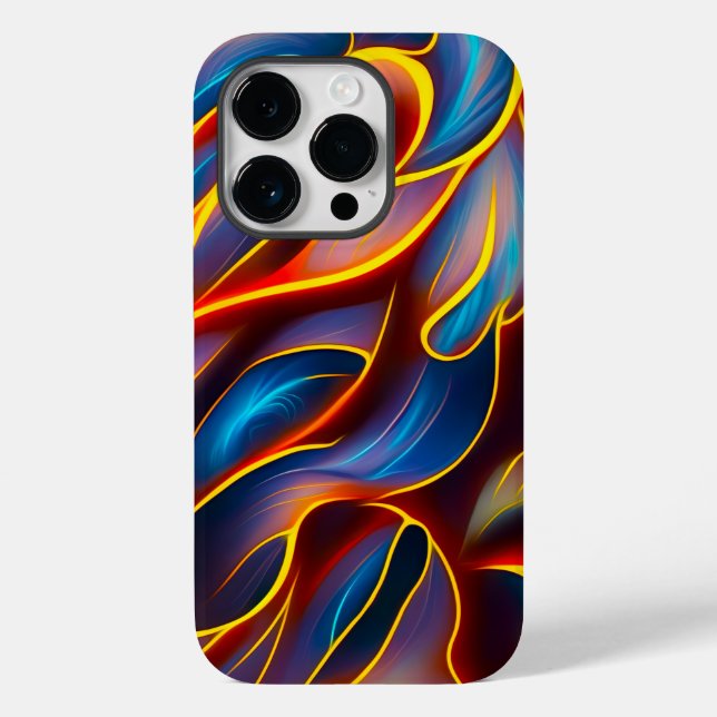 Abstract Swirl Blue Red Flames Case-Mate iPhone Case (Back)