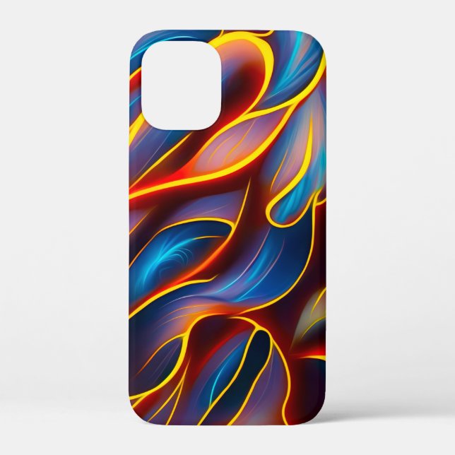 Abstract Swirl Blue Red Flames Case-Mate iPhone Case (Back)