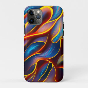 Abstract Swirl Blue Red Flames iPhone 11 Pro Case