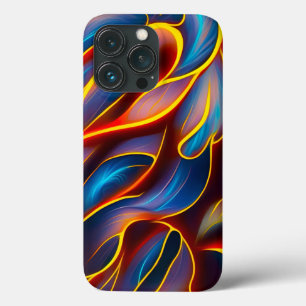 Abstract Swirl Blue Red Flames iPhone 13 Pro Case