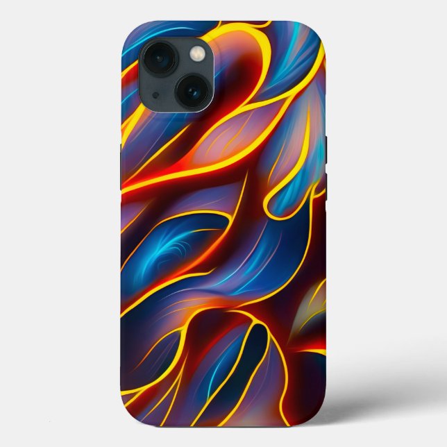 Abstract Swirl Blue Red Flames Case-Mate iPhone Case (Back)