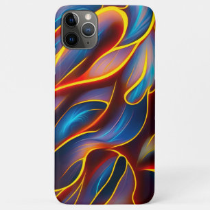 Abstract Swirl Blue Red Flames iPhone 11 Pro Max Case