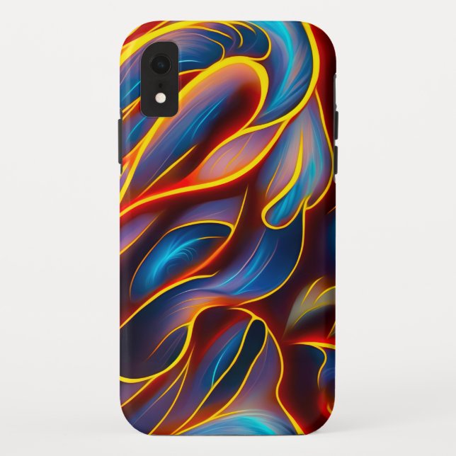 Abstract Swirl Blue Red Flames Case-Mate iPhone Case (Back)