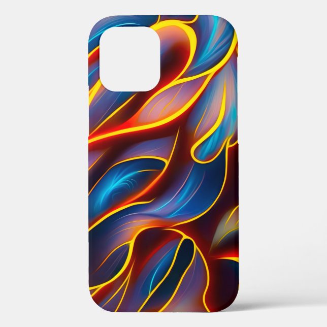 Abstract Swirl Blue Red Flames Case-Mate iPhone Case (Back)