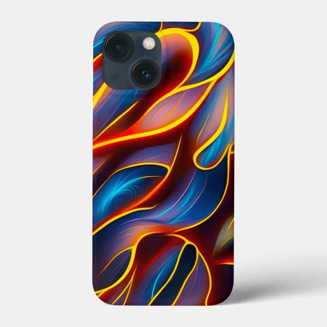 Abstract Swirl Blue Red Flames Case-Mate iPhone Case (Back)