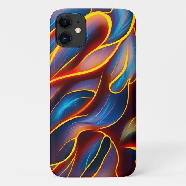 Abstract Swirl Blue Red Flames Case-Mate iPhone Case (Back)
