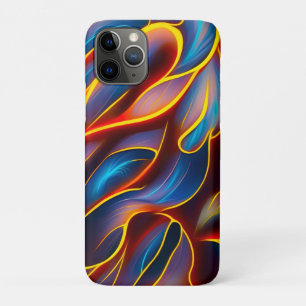 Abstract Swirl Blue Red Flames iPhone 11 Pro Case