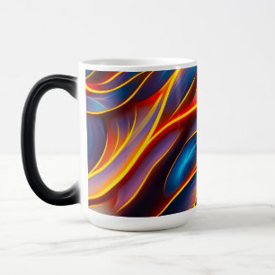 Abstract Swirl Blue Red Flames Color Morph Mug