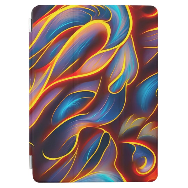 Abstract Swirl Blue Red Flames iPad Air Cover (Front)