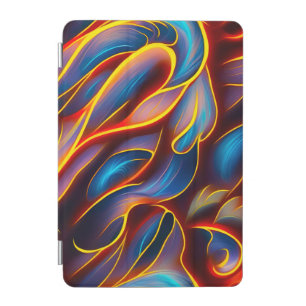 Abstract Swirl Blue Red Flames iPad Mini Cover