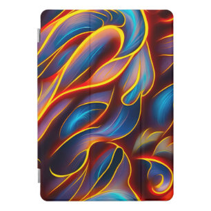 Abstract Swirl Blue Red Flames iPad Pro Cover