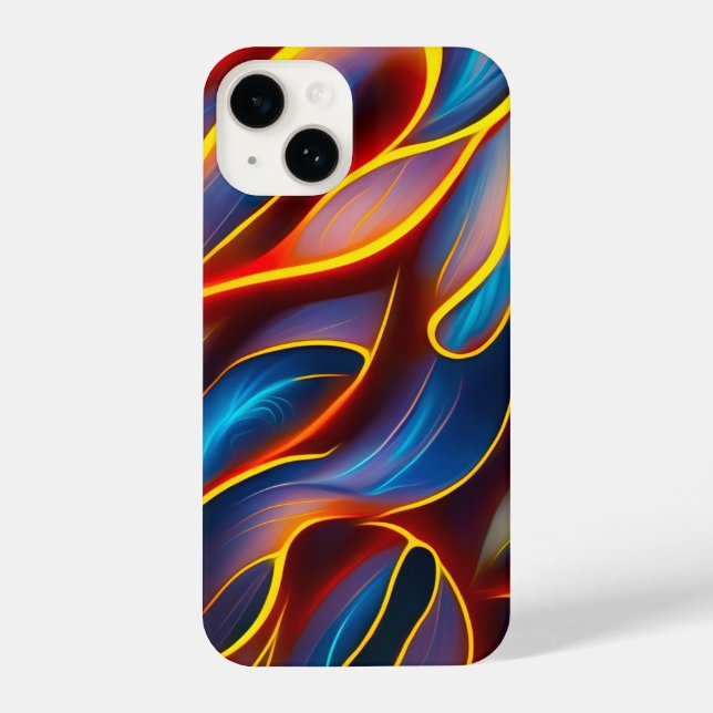 Abstract Swirl Blue Red Flames iPhone Case (Back)