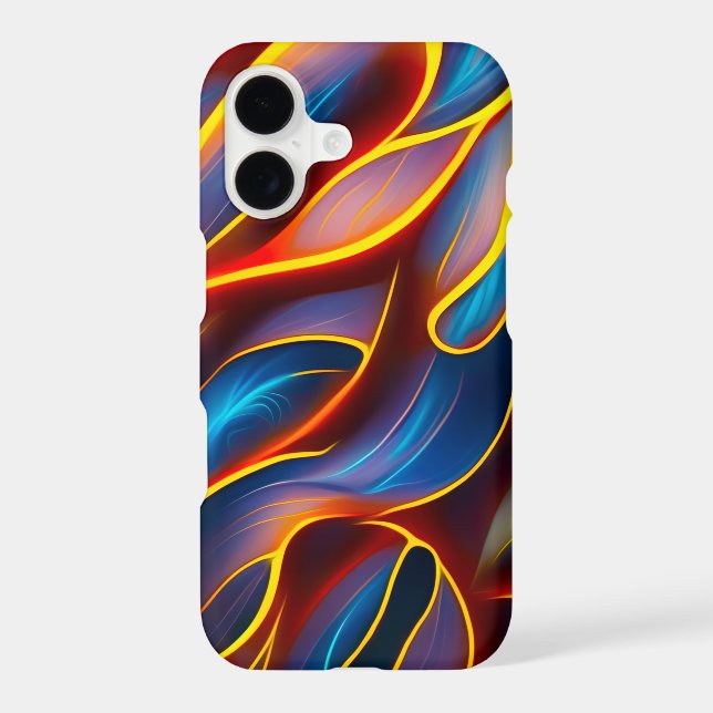 Abstract Swirl Blue Red Flames iPhone Case (Back)