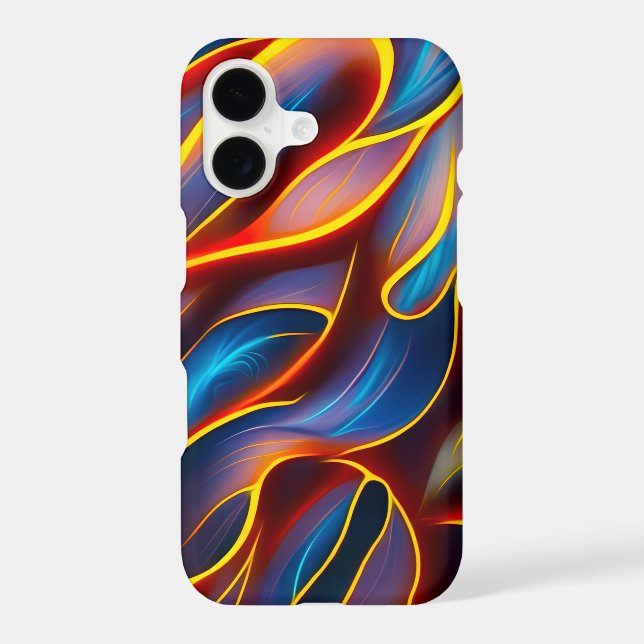 Abstract Swirl Blue Red Flames iPhone Case (Back)