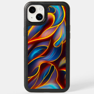 Abstract Swirl Blue Red Flames OtterBox iPhone 14 Plus Case