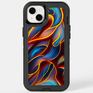 Abstract Swirl Blue Red Flames OtterBox iPhone 14 Plus Case