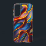 Abstract Swirl Blue Red Flames Samsung Galaxy S21 Case<br><div class="desc">A funky abstract swirl design that is very blue and red flame-looking.</div>