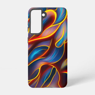 Abstract Swirl Blue Red Flames Samsung Galaxy S21 Case