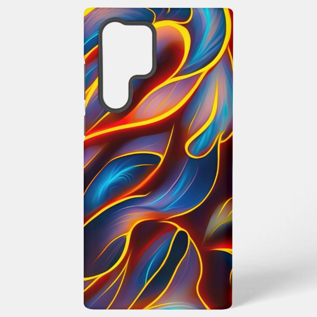Abstract Swirl Blue Red Flames Samsung Galaxy Case (Back)