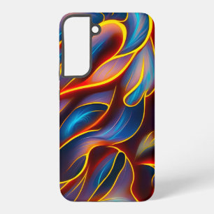 Abstract Swirl Blue Red Flames Samsung Galaxy S22+ Case