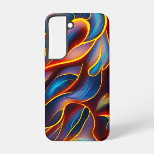 Abstract Swirl Blue Red Flames Samsung Galaxy S22 Case