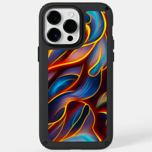 Abstract Swirl Blue Red Flames Speck iPhone 14 Pro Max Case