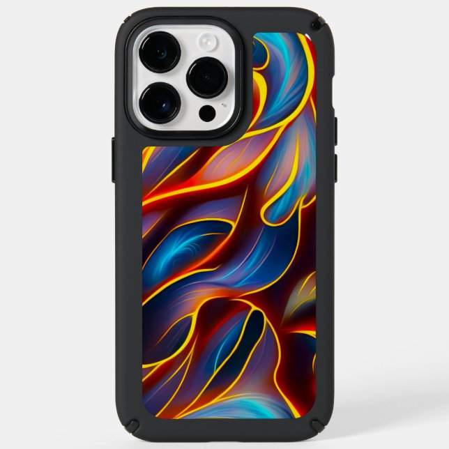 Abstract Swirl Blue Red Flames Speck iPhone Case (Front)