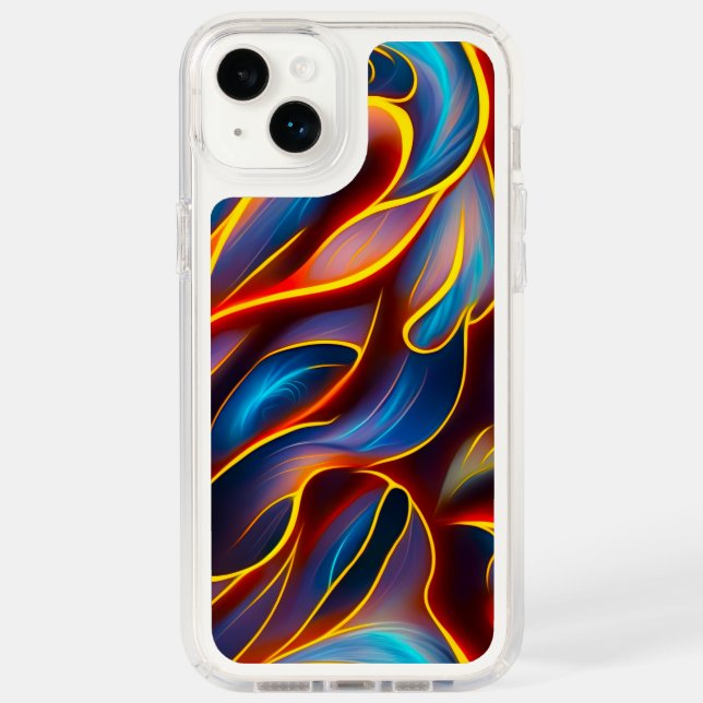 Abstract Swirl Blue Red Flames Speck iPhone Case (Front)
