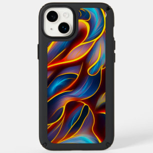 Abstract Swirl Blue Red Flames Speck iPhone 14 Plus Case