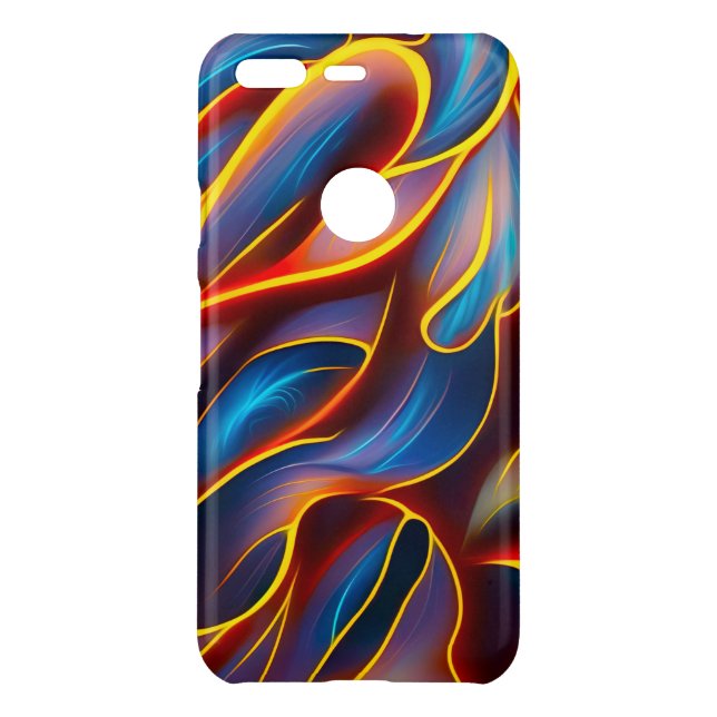 Abstract Swirl Blue Red Flames Uncommon Google Pixel Case (Back)