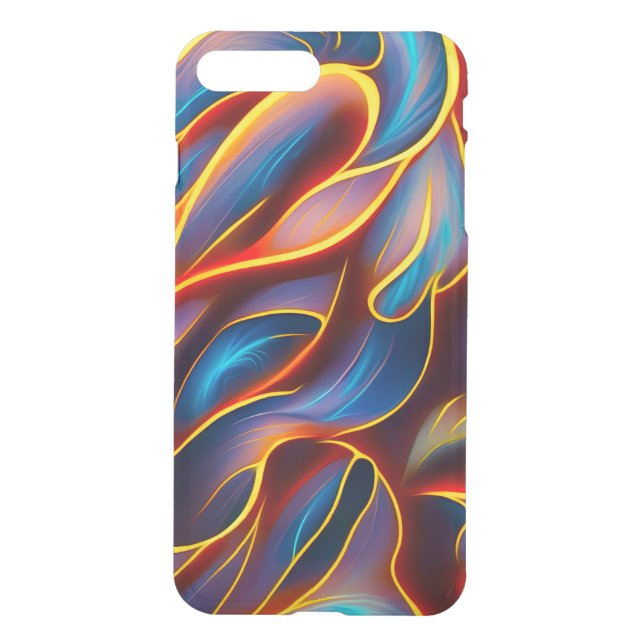 Abstract Swirl Blue Red Flames Uncommon iPhone Case (Back)