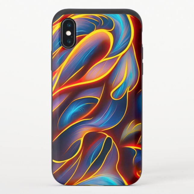 Abstract Swirl Blue Red Flames Uncommon iPhone Case (Back)