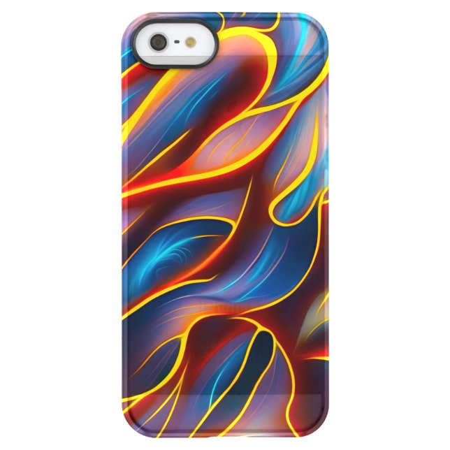Abstract Swirl Blue Red Flames Uncommon iPhone Case (Back)