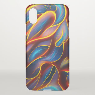 Abstract Swirl Blue Red Flames iPhone X Case