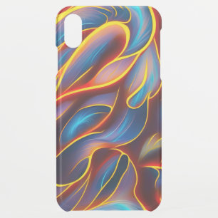 Abstract Swirl Blue Red Flames iPhone XS Max Case