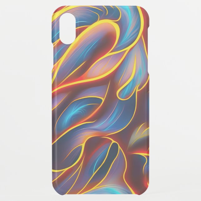 Abstract Swirl Blue Red Flames Uncommon iPhone Case (Back)