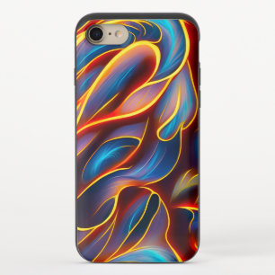 Abstract Swirl Blue Red Flames iPhone 8/7 Slider Case